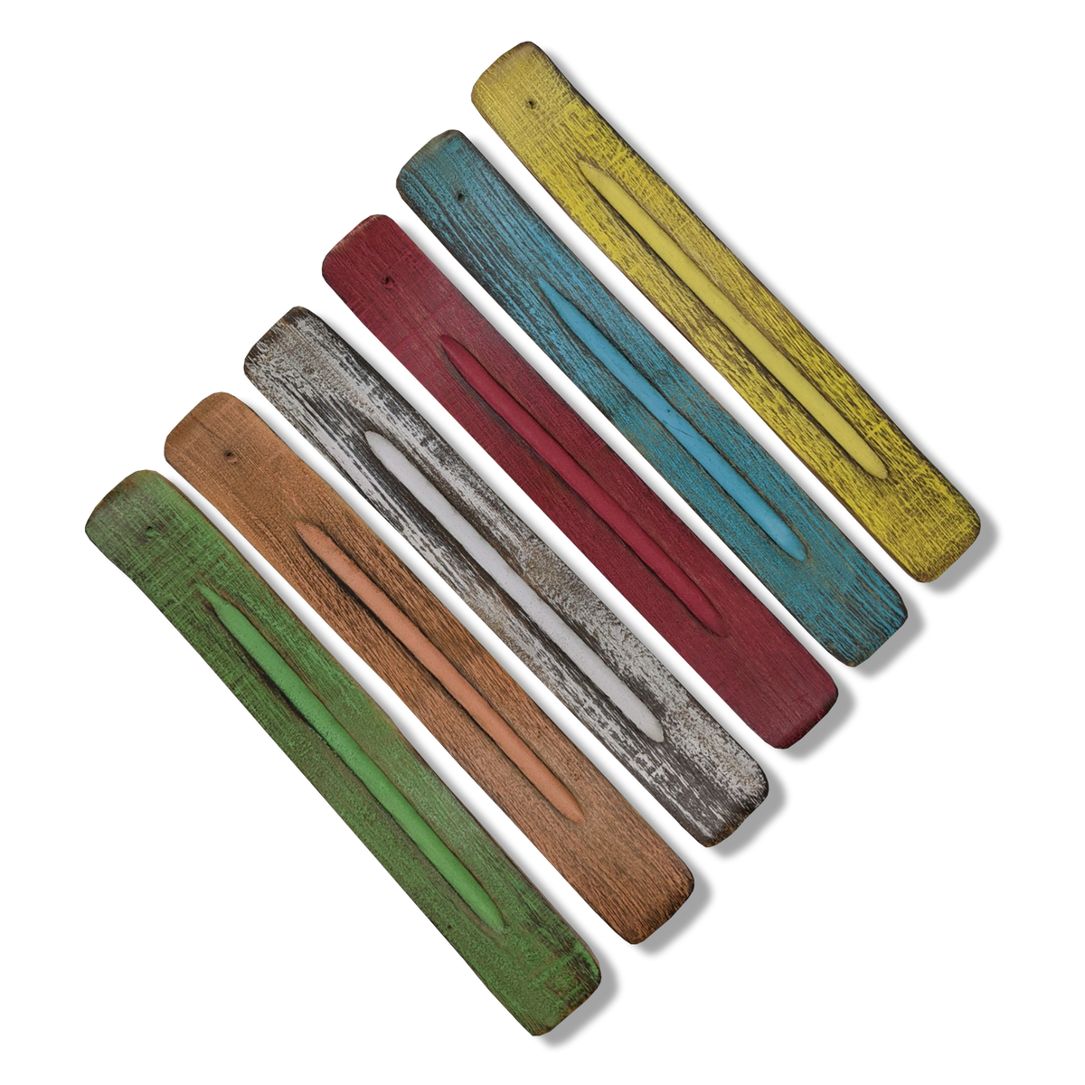 Colourful Washed Out Wooden Incense Burner Floré Canadian Incense