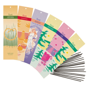 
            
                Load image into Gallery viewer, An array of our best garden vibes incense fragrances at Floré Incense. Sweetgrass, Lemongrass, Abundance, Sandal-Rose, Lilac and Cedar-Sage. Packages are shown fanned out with 20 incense sticks beside them.
            
        